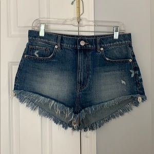 Express Original Super HighRise Cheeky Jean Shorts